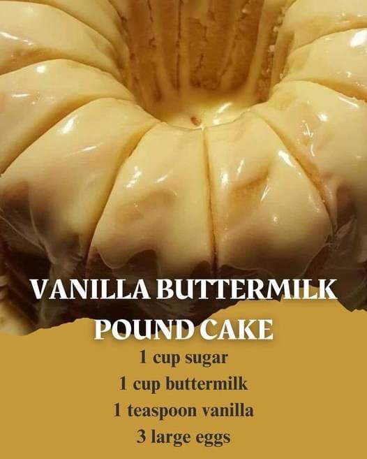 Vanilla Buttermilk Pound Cake with Cream Cheese Glaze