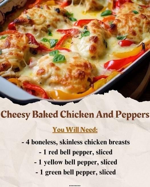 Cheesy Baked Chicken and Peppers